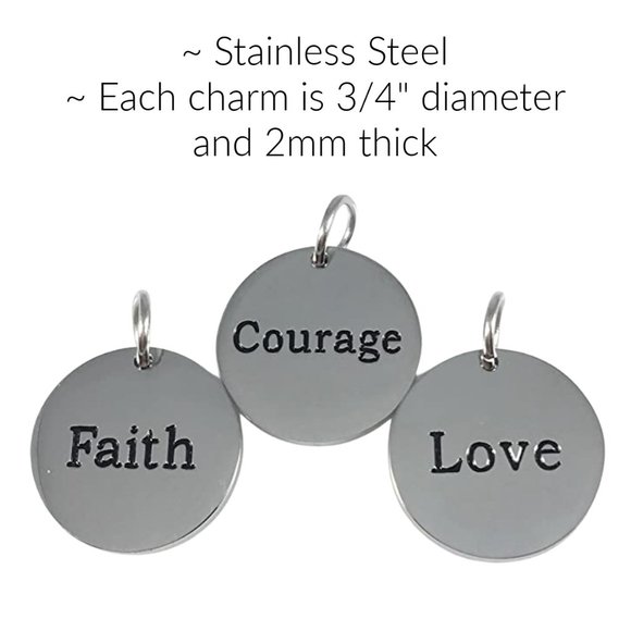 Inspirational Message Word Charms Set of 3 - Picture 2 of 4